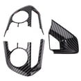thumbnail image 1 of Steering Wheel Sticker, Glossy Black Carbon Fiber Style Steering Wheel Cover Trim  For Auto Modification, 1 of 8