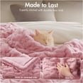 thumbnail image 5 of JERFIT Pink Faux Fur Throw Blanket, Ultra Soft Plush Ruched Decorative Bedroom Accent Blanket for Couch, Sofa, Bed, 5 of 10