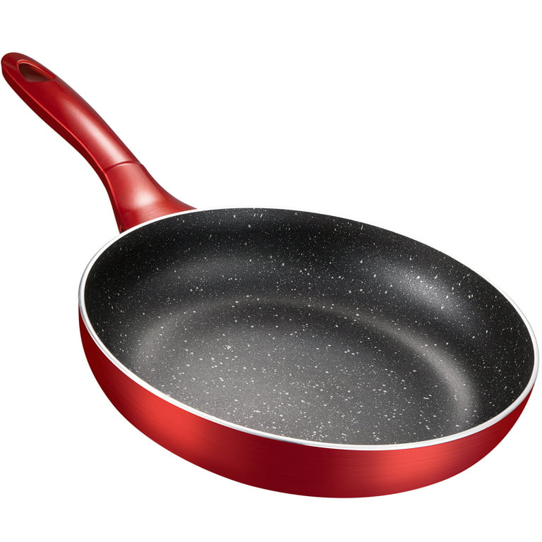 HITECLIFE Nonstick Skillet 9.5 inch, Frying Pan for All Stoves, Induction  Omelette Pans, Black Cookware, Oven & Dishwasher Safe 