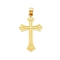 thumbnail image 2 of 14K Yellow Gold Cross Pendant with 1.4mm Flat Open Wheat Chain Chain Necklace - 22", 2 of 4