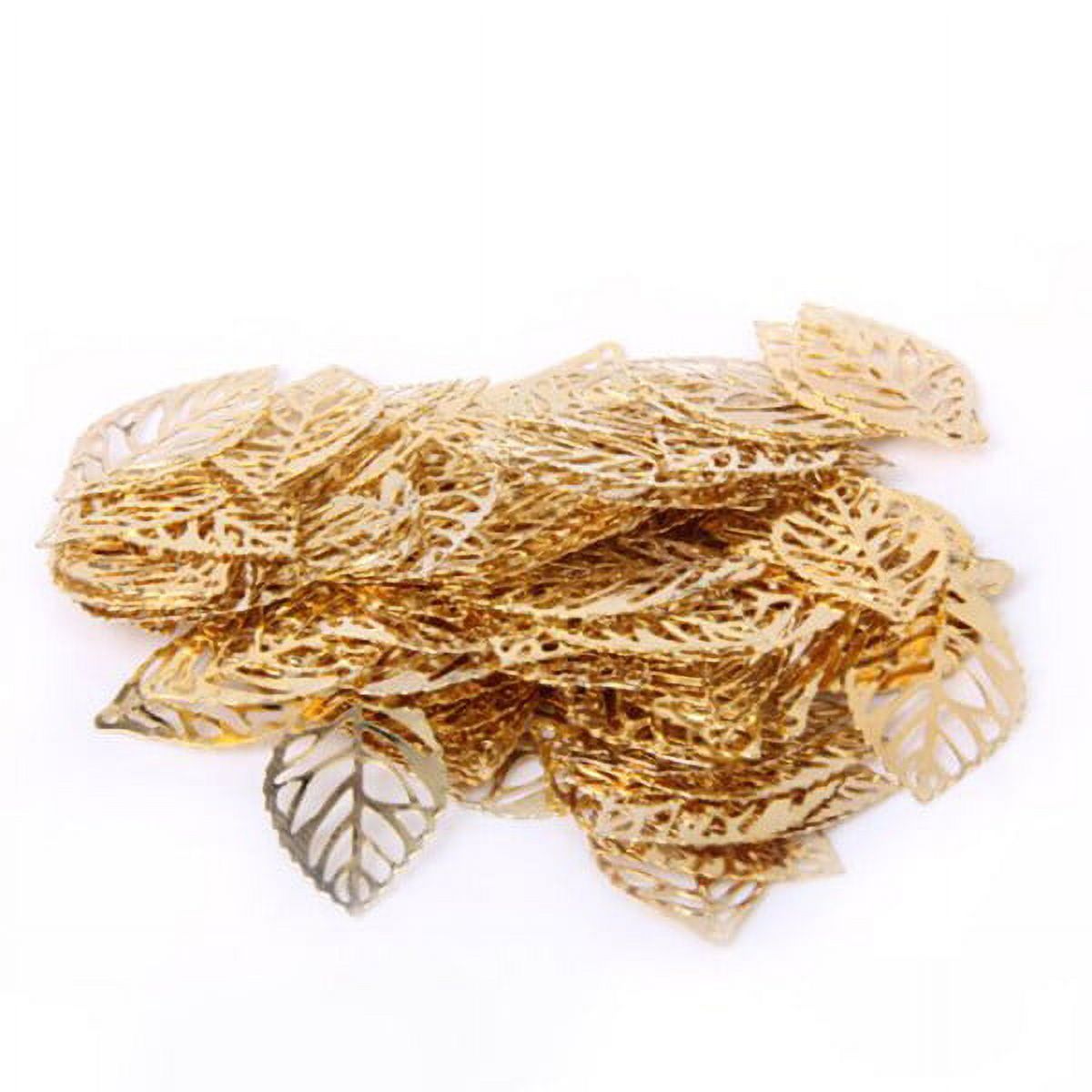 Leaf Tree Charms Jewelry Making Gold Leaves Metal Fall Crafts Embellishments Hollow Pierced Diy Alloy Decor Charm - image 4 of 5