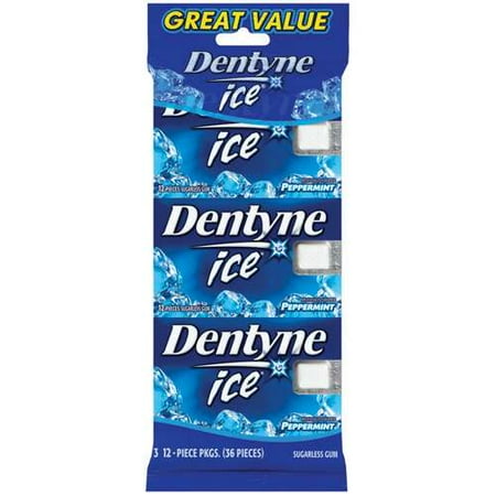 Dentyne Ice: 12 Pieces Peppermint Sugarless Gum, 3 Pk