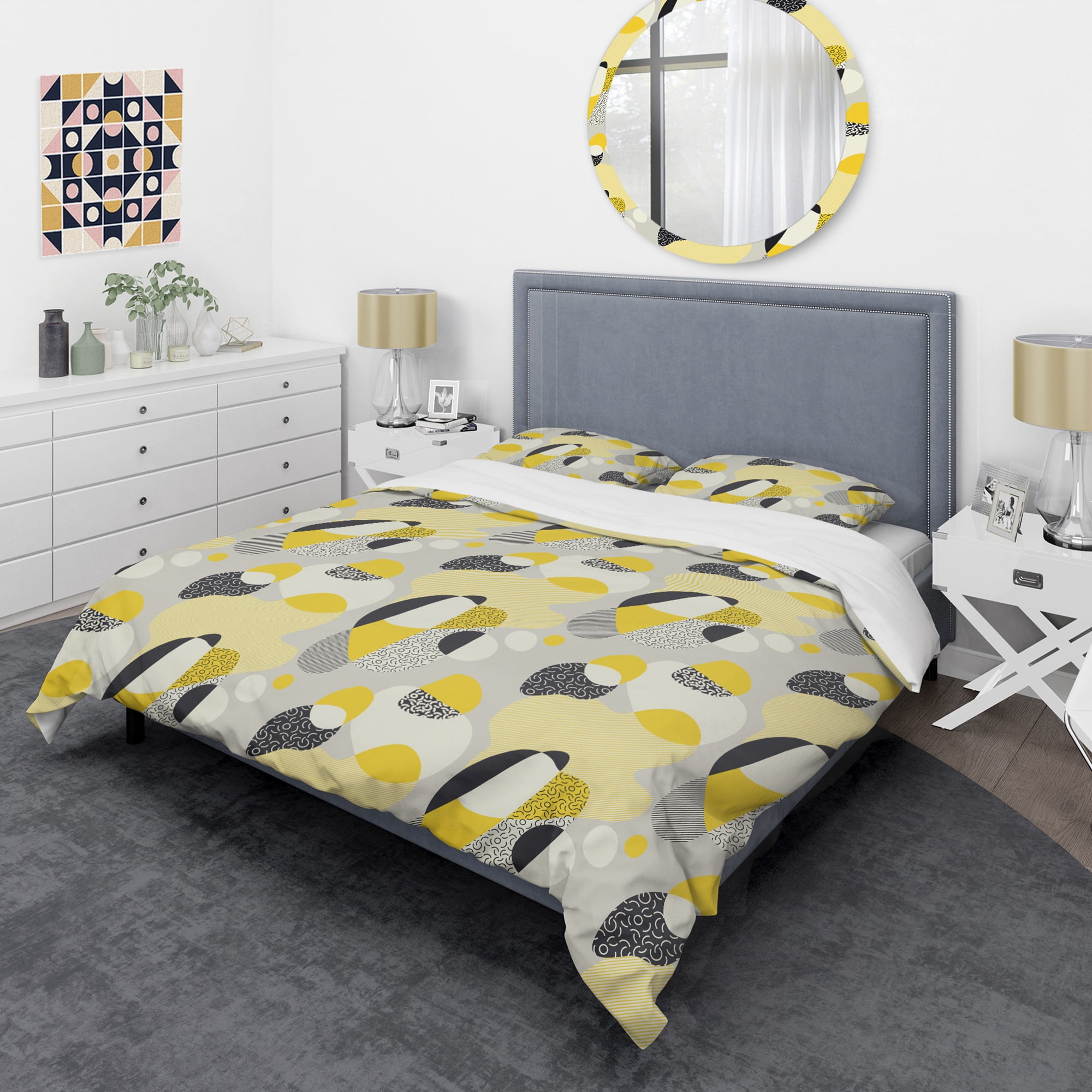 Designart 'Abstract Design Retro Pattern V' Mid-Century Modern Duvet Cover Set
