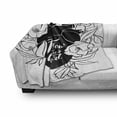 thumbnail image 3 of Human Heart Soft Flannel Fleece Throw Blanket, Flourish Follow Your Heart Words on Organ with Outline Flowers, Cozy Plush for Indoor and Outdoor Use, 50" x 60", Charcoal Grey and White, by Ambesonne, 3 of 6