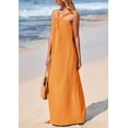 thumbnail image 4 of Vestido de verano PRETTYGARDEN para mujer 2025 con tiras holgadas, naranja, 4 of 8