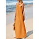 thumbnail image 4 of Vestido de verano PRETTYGARDEN para mujer 2025 con tiras holgadas, naranja, XXL, 4 of 8