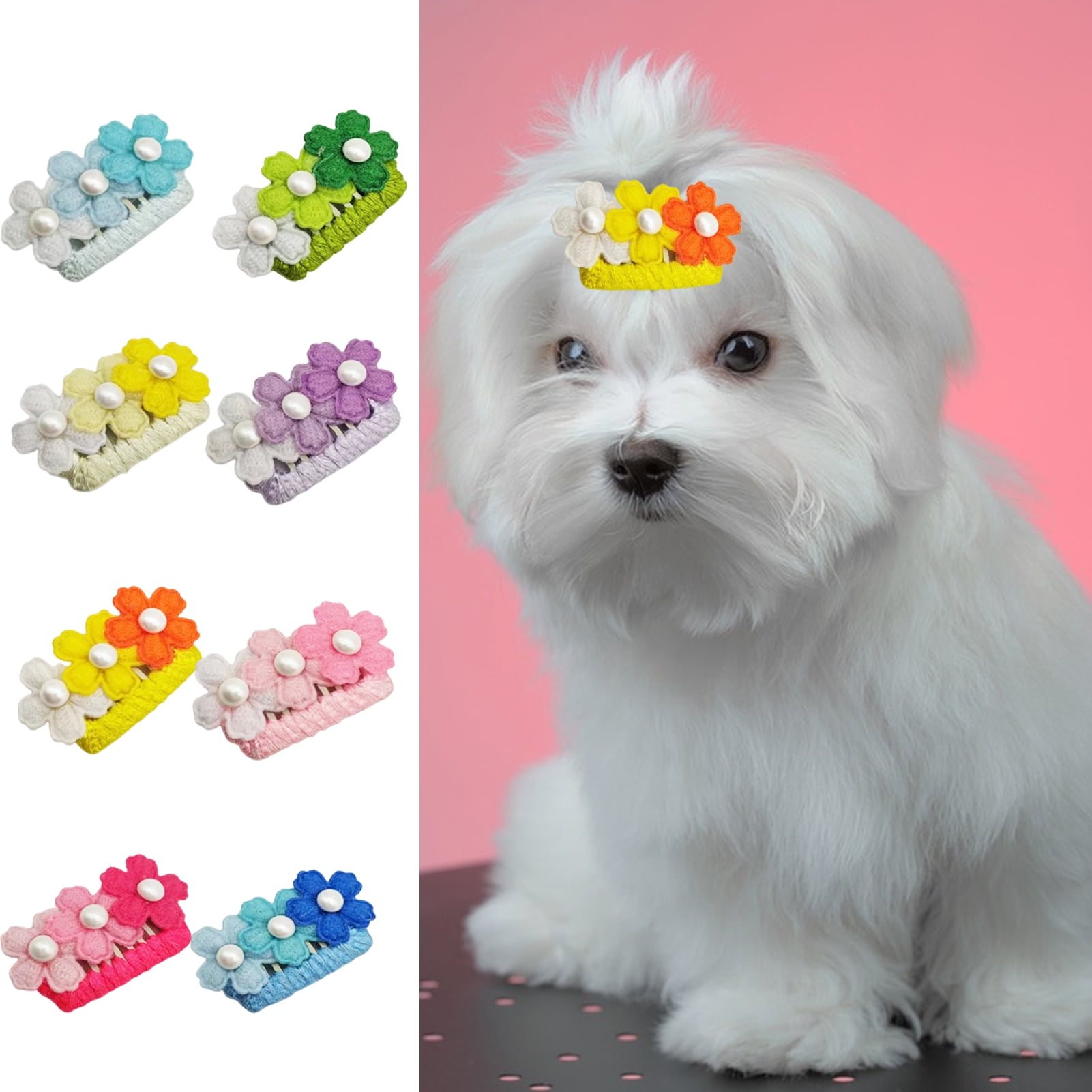 shenmeida 2PCS Dog Hair Clips Dog Barrettes for Small Dogs Hair Hair