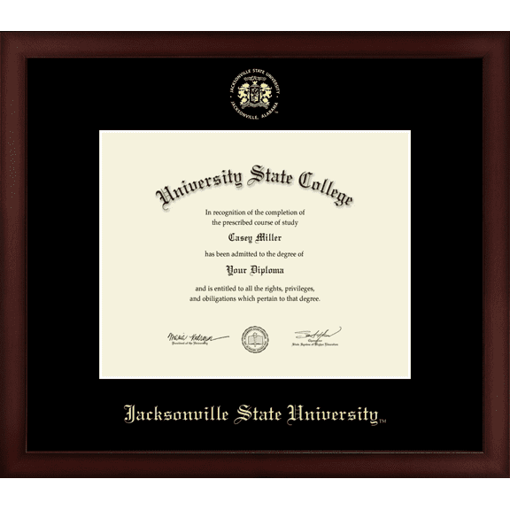 Jacksonville State University Diploma Frame, Document Size 10" x 8"