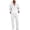 White, variant on Men's Linen Suits Long Sleeve Hoodie Drawstring Straight Leg Pants Breathable Casual Daily Wear Matching 2 Piece Outfit XL