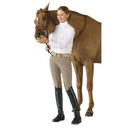 - Ovation Girl's Euroseat Knee Patch Side Zip Breeches