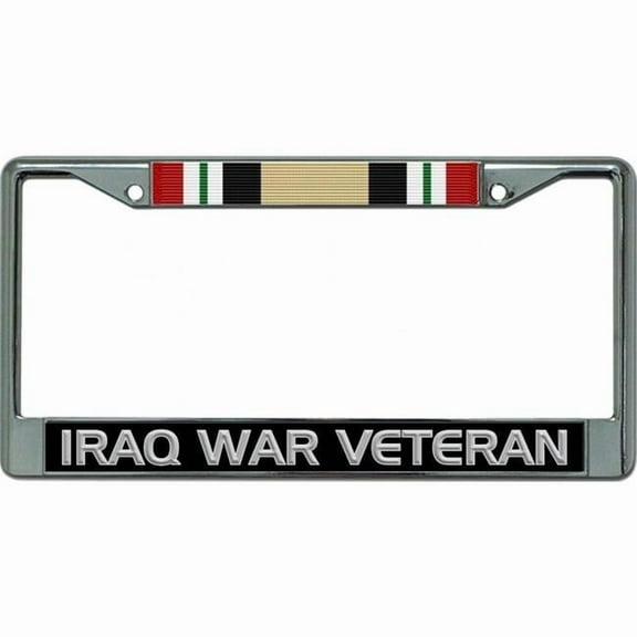 Iraq War Veteran Chrome License Plate Frame
