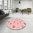thumbnail image 4 of Ahgly Company Machine Washable Indoor Square Transitional Light Rose Pink Area Rugs, 4' Square, 4 of 7