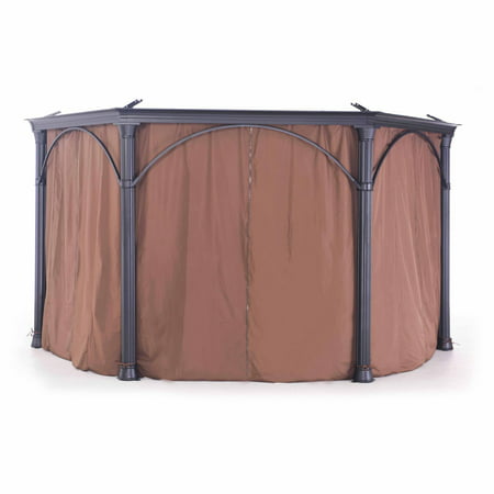 UPC 841057100080 product image for Sunjoy Universal Brown Privacy Curtain for Hexagonal Gazebo - 86.6L x 80.7W in. | upcitemdb.com