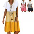 thumbnail image 3 of Robes d'Été Décontractées pour Femmes Mignonne Boho Manches Courtes V Robe de Plage Coupe Ample, 3 of 4