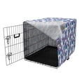 thumbnail image 3 of Hawaiian Colors Dog Crate Cover, Retro Style Continuing Pattern of Monstera Leaves Tropic Feels, Easy to Use Pet Kennel Cover for Medium Large Dogs, 35" x 23" x 27", Purple Sea Blue Teal, by Ambesonne, 3 of 6