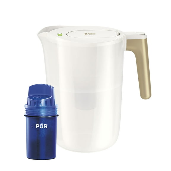Beautiful by PUR 12 Cup Water Filtration Pitcher, W 10.2" x H 10.6" x L 6.8", White Icing (PPT120W)