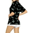 thumbnail image 3 of HAPPY BAY Women's Beach Costumes Hawaiian Shirt Spooky Skull Print Blouse Tops Short Sleeve Button Down Holiday Party Shirts for Women S Crossbones Scary Black, 3 of 5