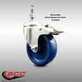 thumbnail image 2 of 4 Inch 316SS Solid Polyurethane Swivel 3/8 Inch Stem Caster Total Lock Brake SCC, 2 of 2