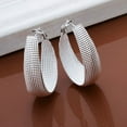 thumbnail image 3 of Ruanlalo 1 Pair Women\'s Fashion Korean Style Enclosure Hoop Earrings Silver Plated Jewelry, 3 of 6