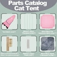thumbnail image 6 of Nockovi 2-in-1 Cat Tent Wooden Frame Cat Bed Cat Hammock, Quick Assembly and Disassembly, Portable Indoor/Outdoor Pet Tent House for Cats, Puppies and Other Small Animals-Pink, 6 of 6
