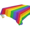 POPCreation Stripe Tablecloths Rainbow Table Top Decoration 52x70 inches