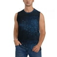 thumbnail image 3 of Uemuo Blue Glitter Retro Pattern Men's Sleeveless T-Shirt,Muscle Athletic Tank Top, Moisture-wicking Quick-dry Breathable Classic Tee Top for Gym Run Outdoor Sports-Large, 3 of 8