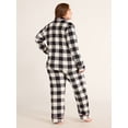 thumbnail image 3 of Joyspun Women's Velour Notch Collar Top and Pants Pajama Set, 2-Piece, Sizes S-3X, 3 of 4