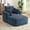 Blue, variant on Comfy Oversized Corduroy Chaise Lounge Chair in Neutral Color, 1 Seat Modern Sofa Couch for Living Room Apartment