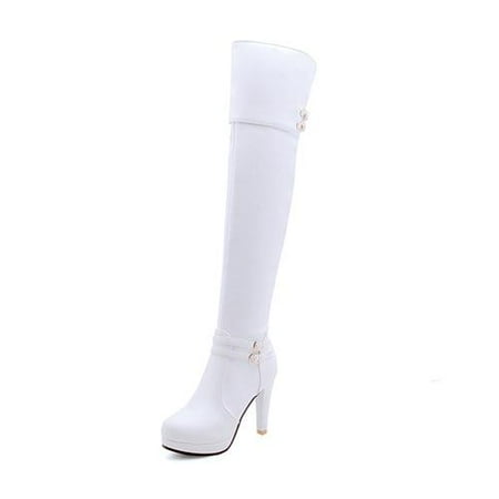 

2021 Black Over The Knee Boots Women Platform Thigh Boots Spring Autumn Long Boots Cuissardes Sexy White