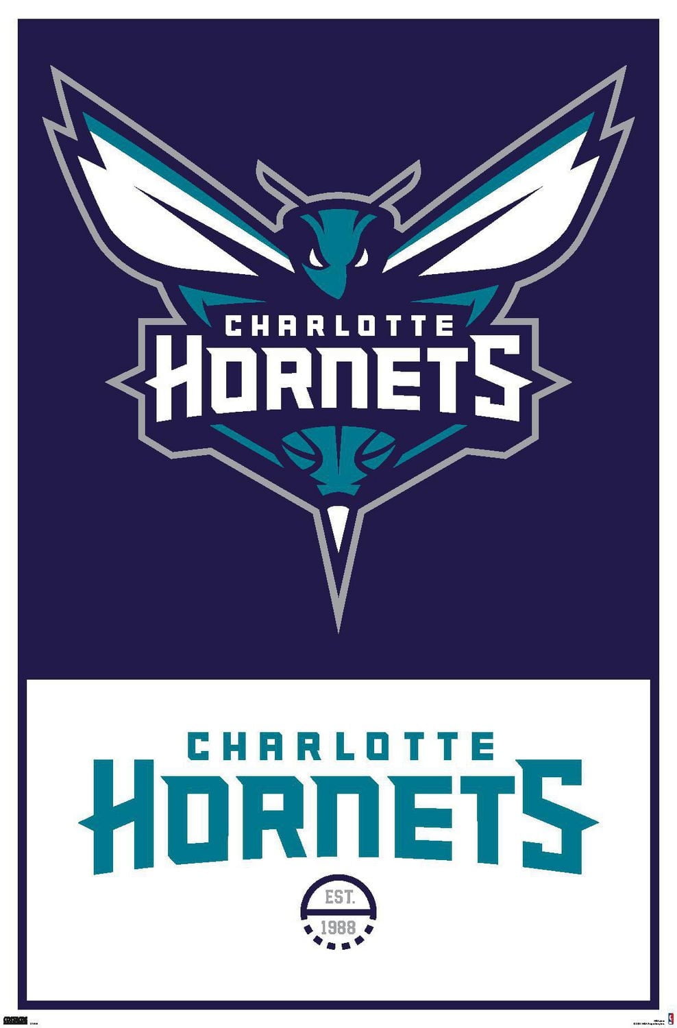 NBA Charlotte Hornets - Logo 21 Wall Poster, 22.375" x 34"