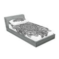 thumbnail image 2 of Ambesonne Black White Fitted Sheet & Pillow Sham Set, Circular Celtic Knot, Twinxl, Black White, 2 of 2