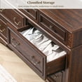 thumbnail image 7 of FIAKOA 7 Drawer Dresser for Bedroom, 55” W. Wood Farmhouse Tall Storage Chest of Drawers for Livingroom, Walnut Brown, 7 of 7
