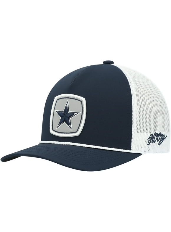 Men's HOOey Navy/White Dallas Cowboys Star Patch Rope Trucker Snapback Hat - OSFA