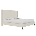 thumbnail image 3 of DHP Eveline Upholstered Platform Bed Frame with High Wingback Headboard, King, Textured Ivory Canvas, 3 of 23