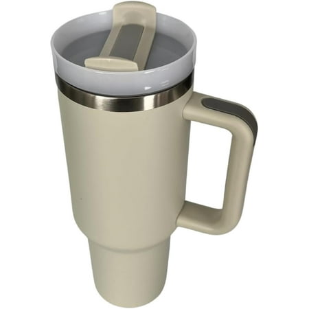 

L&S Sellers 40oz Stainless Steel Vacuum Double Wall Insulated Tumbler with Lid and Straw Cupholder Friendly (Livable Green)