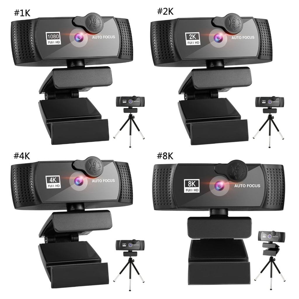 1K/2K/4K/8K Computer Webcam Widescreen Video Calling and Recording for W/ Mic＆ C