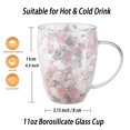 thumbnail image 3 of Dried Flower Double Wall Glass Cup, Aesthetic Flowers Coffee Mugs, Cute Insulated Tea Cup with Handle Heat Resistant for Women, Ideal Gift for Birthday Mother's Day Perfect for Wife Mom Friend (pink), 3 of 6