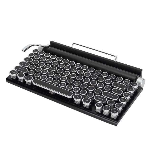 Typewriter Keyboard, Retro Typewriter High Strength Punk Keycap With Key Puller Replacement Shaft For Family For School
