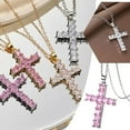 thumbnail image 2 of Elegant Cross Necklace in Silver & Pink - Thoughtful Jewelry Gift for Family, Friends or Lovers., 2 of 9