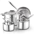 thumbnail image 1 of Cook N Home Juego de utensilios de cocina de acero inoxidable con revestimiento de tres capas, juego, 1 of 7