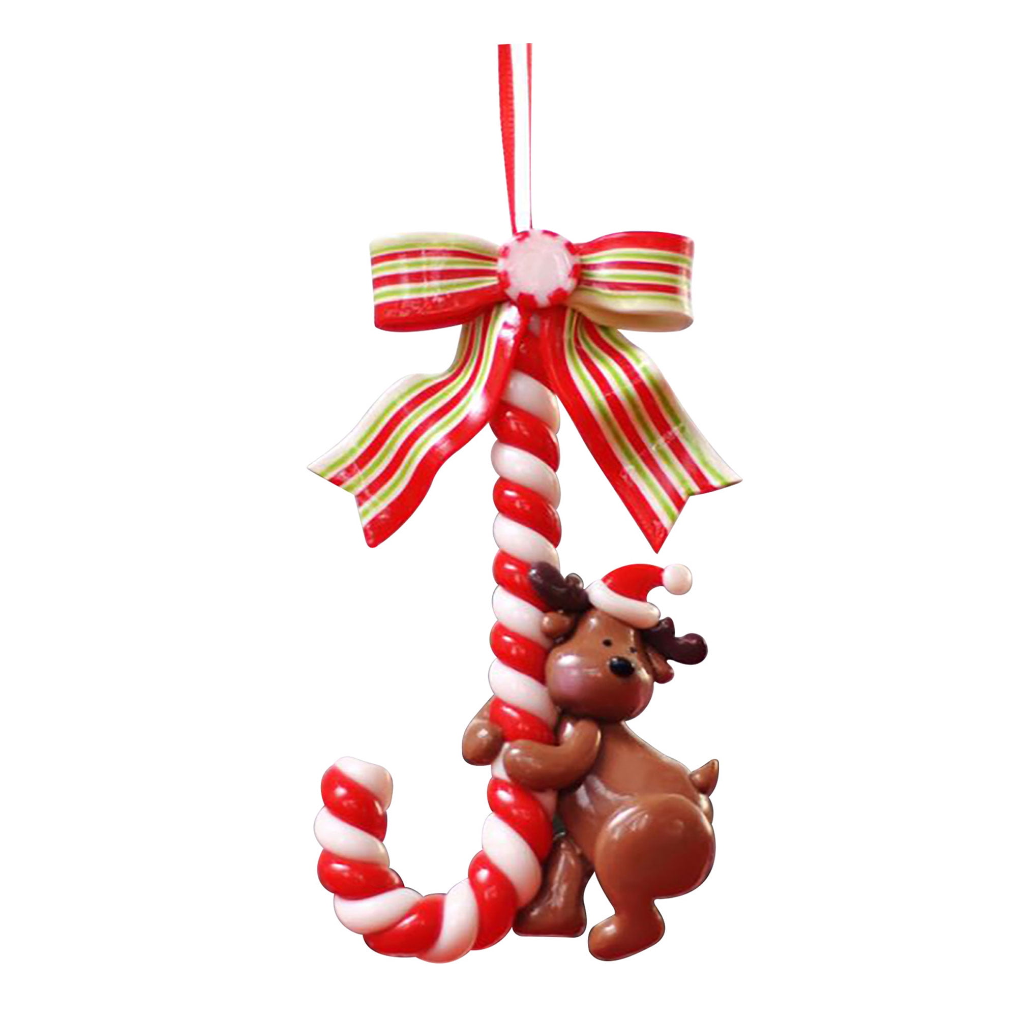 Gueuusu Christmas Santa Snowman Crutch Candy Stick Hanging Tree Ornament