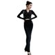 thumbnail image 5 of Ropa de mujer, tiro real, hermana, sexy, cuello en V, planchado de ladrillo, camiseta de manga larga, cintura alta, falda de cola de pez, traje de alta calidad, 5 of 5