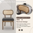 thumbnail image 5 of Dayalane Rattan Dining Chairs Set of 2, Upholstered Farmhouse Cane Back Chairs with Wooden Frame for Kitchen, Dining, Living Room, Charcoal, 5 of 9