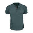 thumbnail image 3 of fatyb Men's Pocket Casual Shirts Crewneck Button up Pullover Shirts Short Sleeve Summer Mens Tshirts, 3 of 5