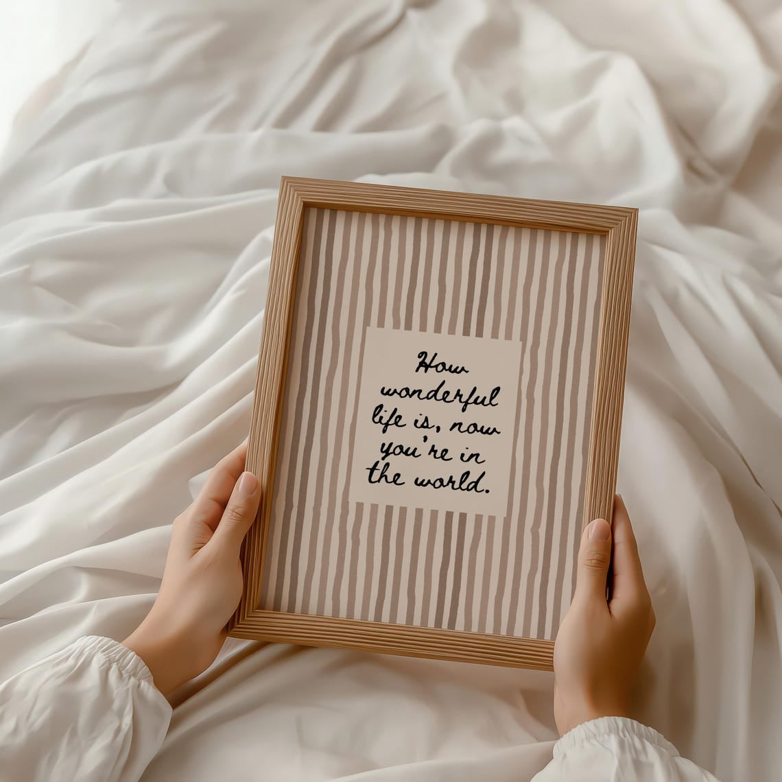 How Wonderful Life Is Wall Art Print Neutral Nursery Decor