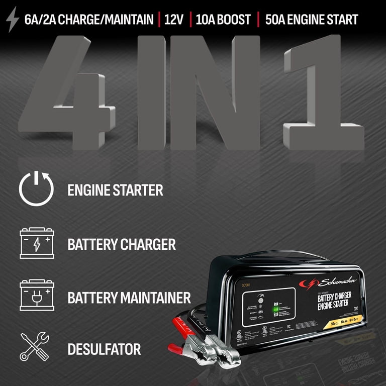 Schumacher Electric, Car Battery Charger Starter, SC1361, 12V