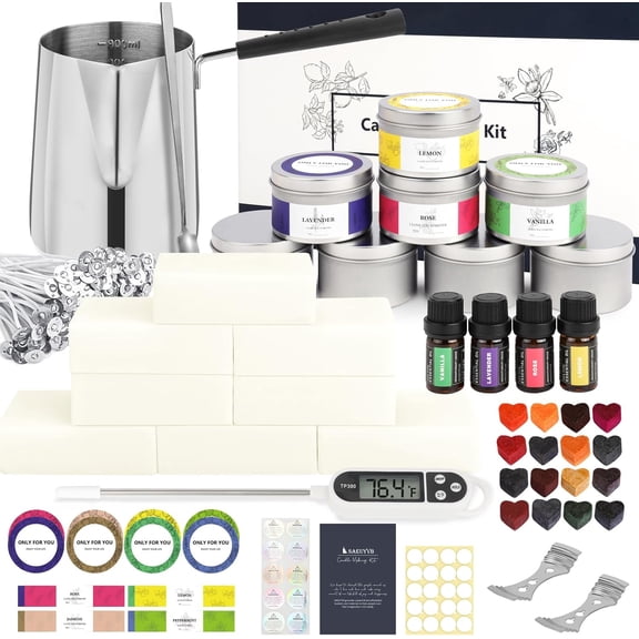 Candle Making Kit, Complete Candle Making Kit for Adults, DIY Starter Soy Candle Making Supplies/Kit, DIY Arts & Crafts Kits Perfect as Home Decorations