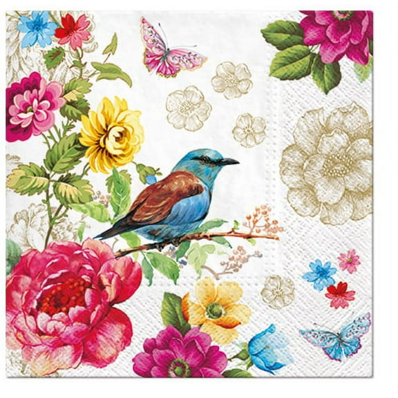 Decoupage Bird Napkins BIRD OF PARADISE 40pcs Lunch Napkins, Bird Paper Napkins, Decoupage Paper Napkins