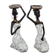 thumbnail image 2 of 2 piezas africana escultura estatua Gloria Figura candelabro, 2 of 9