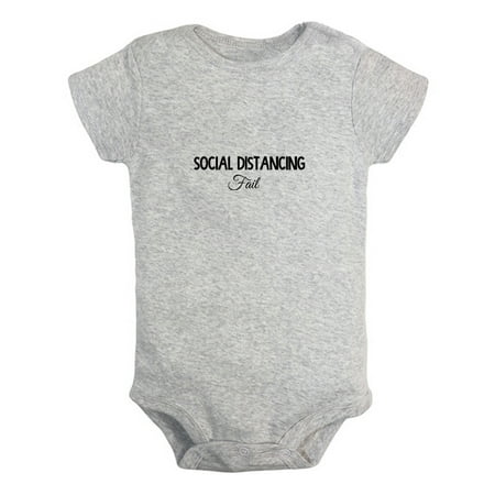 

Social Distancing Fail Funny Rompers For Babies Newborn Baby Unisex Bodysuits Infant Jumpsuits Toddler 0-24 Months Kids One-Piece Oufits (Gray 18-24 Months)